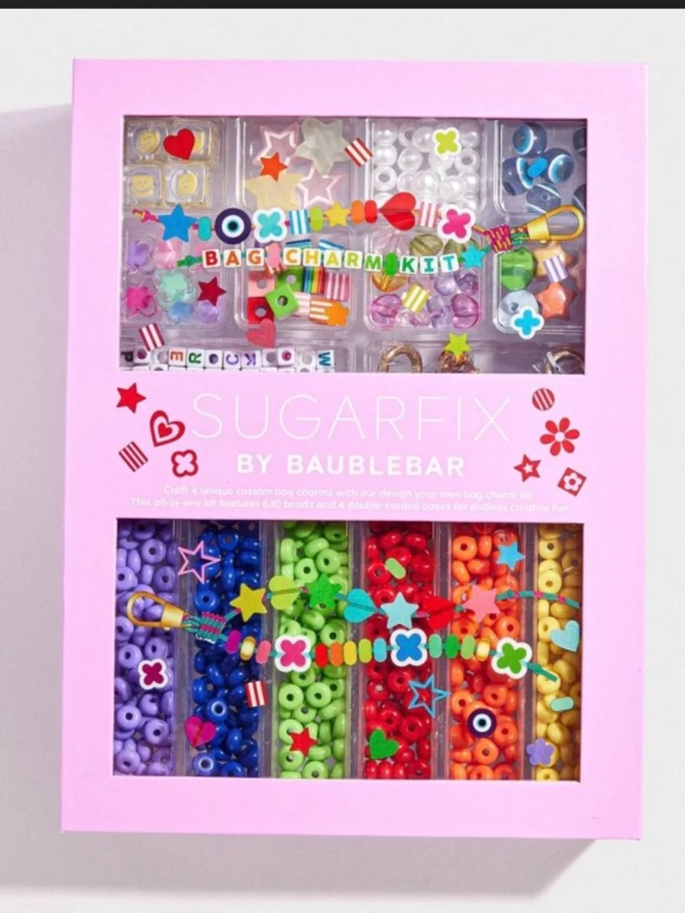 BaubleBar Sugarfix Multicolor Bead & Bag Charm Kit - Pink Box